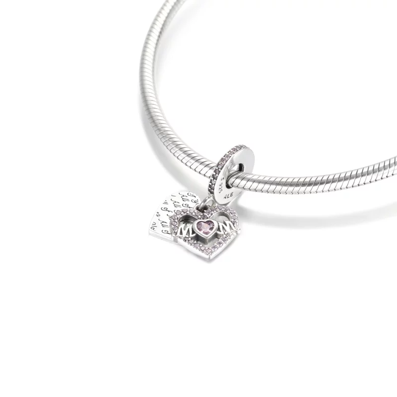 (image pour) Charm Pendant PANDORA Cœur & Mum (Maman) - 799402C01 - Afficher 5