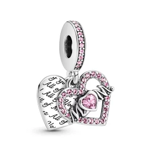 (image pour) Charm Pendant PANDORA Cœur & Mum (Maman) - 799402C01