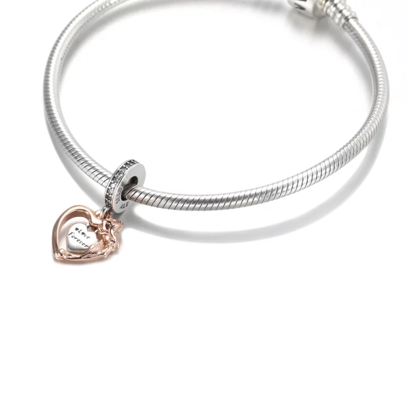 (image pour) Charm Pendant PANDORA Cœur & Rose - 789290C01 - Afficher 5
