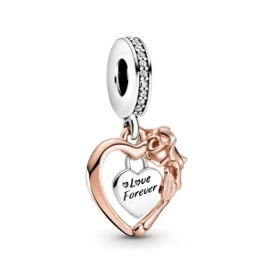 (image pour) Charm Pendant PANDORA Cœur & Rose - 789290C01