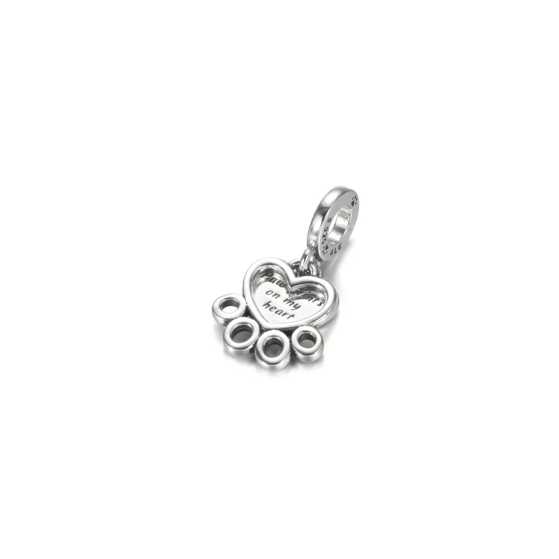 (image pour) Charm Pendant PANDORA Cœurs et Empreinte de Pattes - 799360C00 - Afficher 3