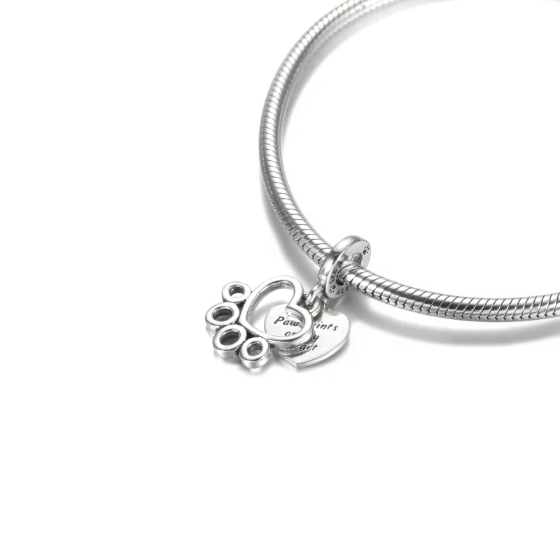 (image pour) Charm Pendant PANDORA Cœurs et Empreinte de Pattes - 799360C00 - Afficher 5