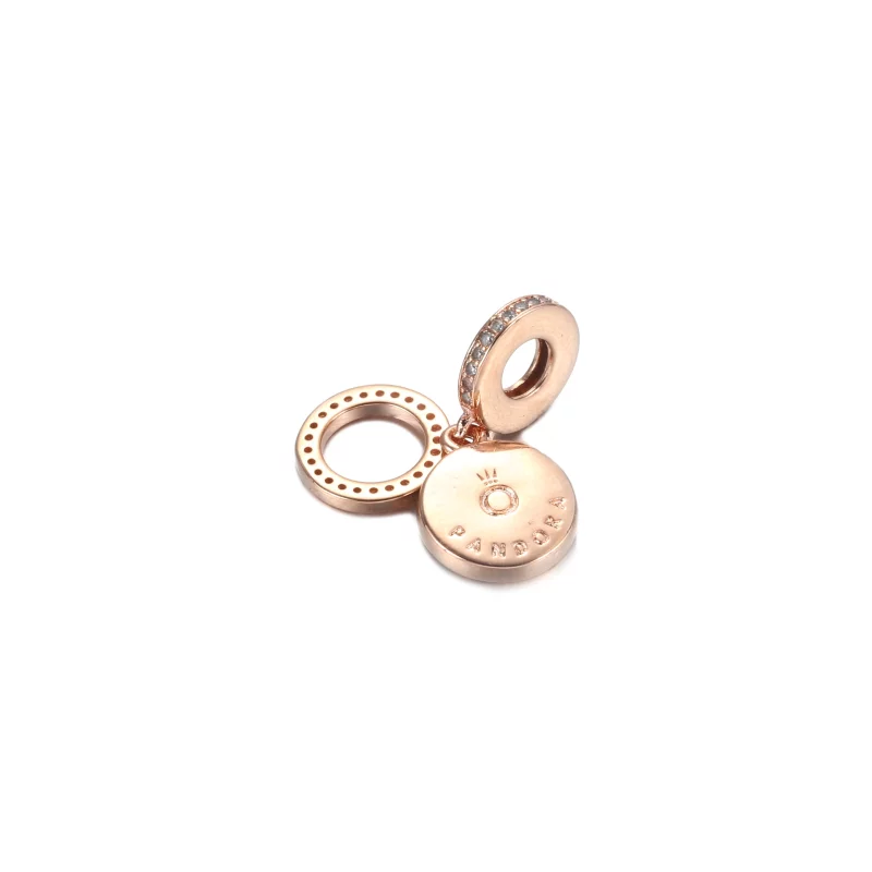 (image pour) Charm Pendant PANDORA Double Disque Bleu Clair Scintillant - 789186C03 - Afficher 4