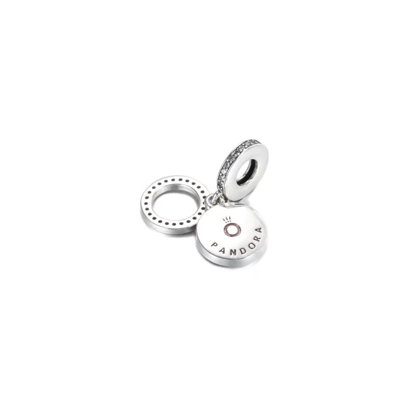 (image pour) Charm Pendant PANDORA Double Médaillon Rouge Scintillant - 799186C03 - Afficher 3