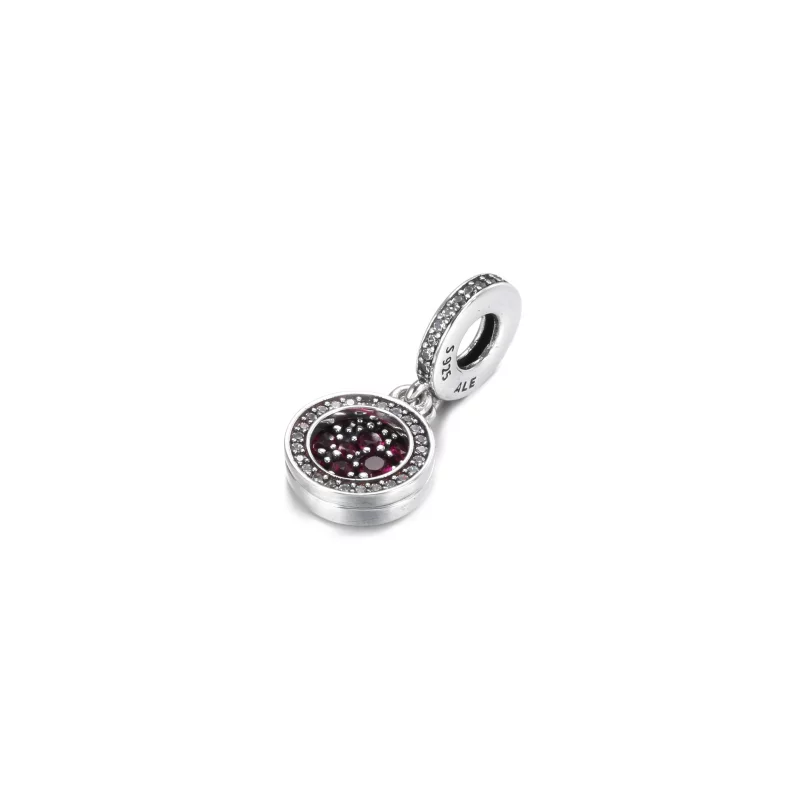 (image pour) Charm Pendant PANDORA Double Médaillon Rouge Scintillant - 799186C03 - Afficher 4