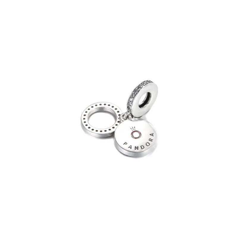 (image pour) Charm Pendant PANDORA Double Médaillon Vert Scintillant - 799186C02 - Afficher 3