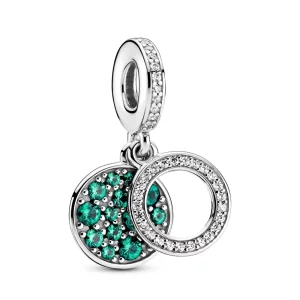 (image pour) Charm Pendant PANDORA Double Médaillon Vert Scintillant - 799186C02