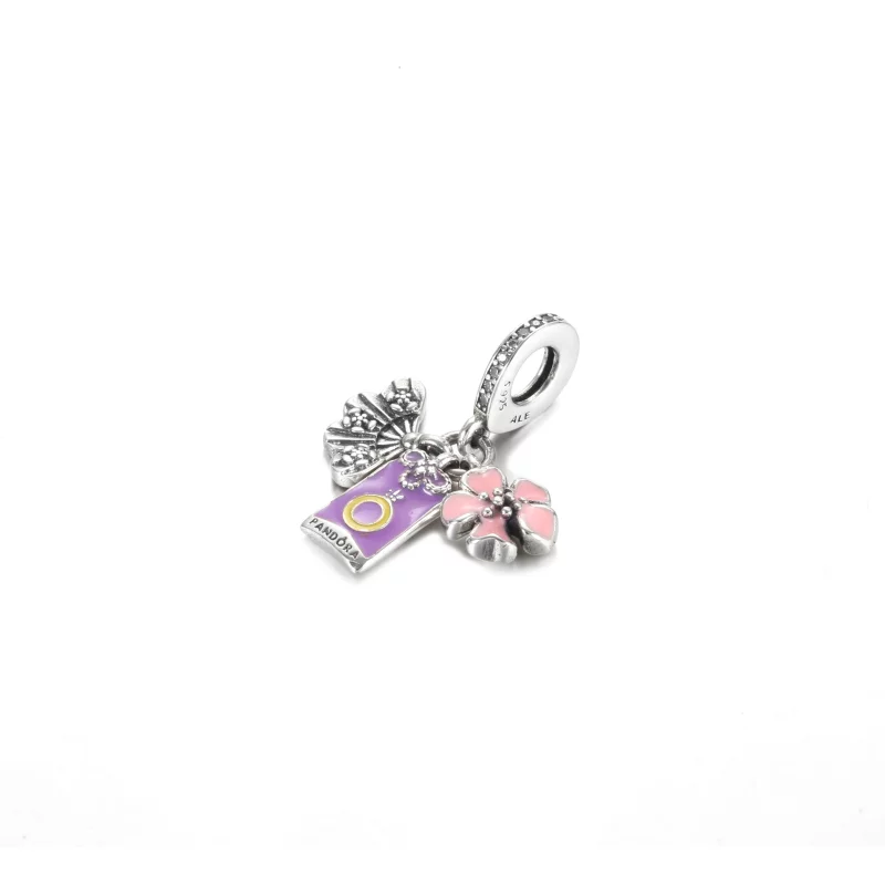(image pour) Charm Pendant PANDORA Japonais Sakura, Omamori & Éventail - 799326C01 - Afficher 2