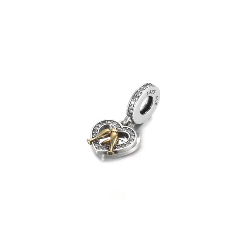 (image pour) Charm Pendant PANDORA Joyeux Anniversaire de Mariage Bicolore - 799322C01 - Afficher 3