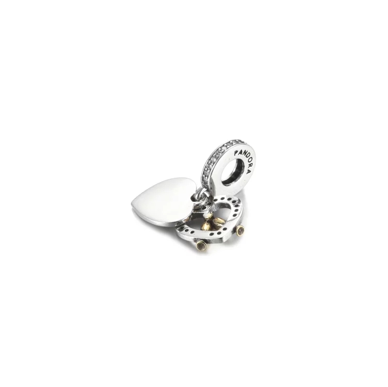 (image pour) Charm Pendant PANDORA Joyeux Anniversaire de Mariage Bicolore - 799322C01 - Afficher 4