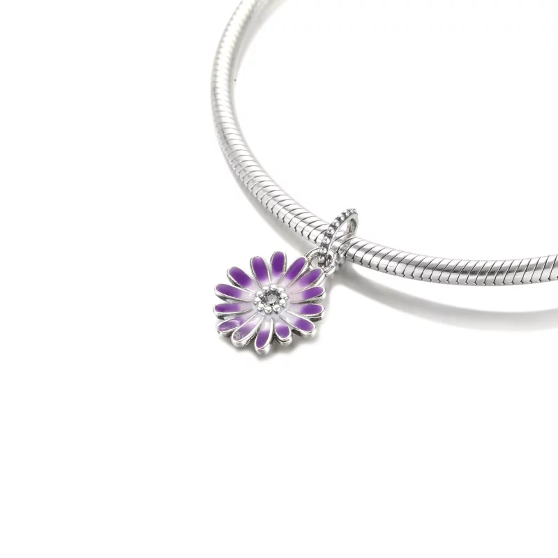 (image pour) Charm Pendant PANDORA Marguerite Violette - 798771C01 - Afficher 5