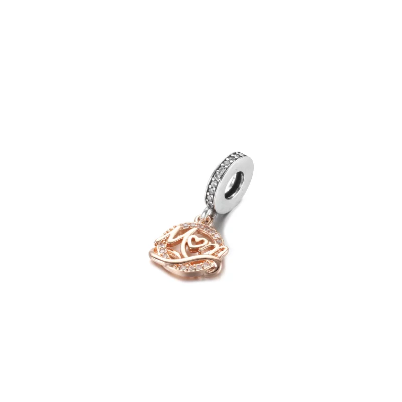 (image pour) Charm Pendant PANDORA Mum (Maman) Bicolore - 789374C01 - Afficher 2
