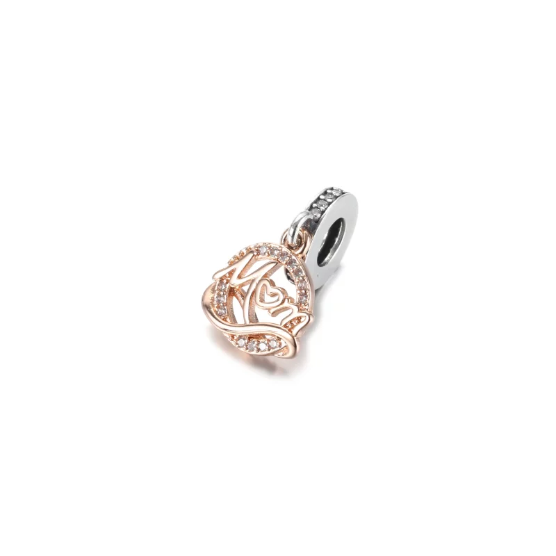 (image pour) Charm Pendant PANDORA Mum (Maman) Bicolore - 789374C01 - Afficher 4