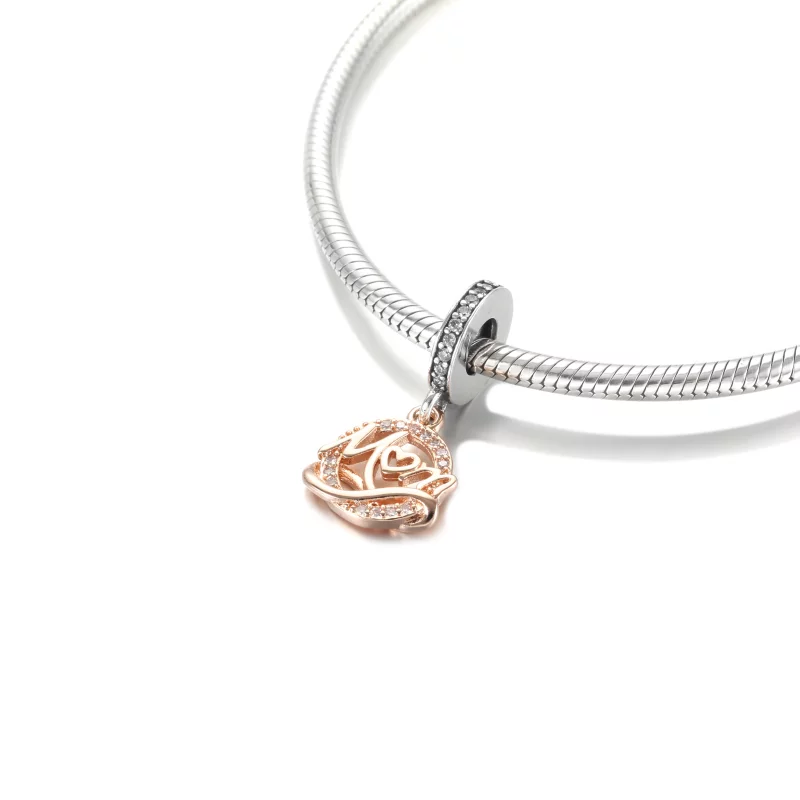 (image pour) Charm Pendant PANDORA Mum (Maman) Bicolore - 789374C01 - Afficher 5