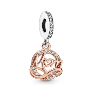 (image pour) Charm Pendant PANDORA Mum (Maman) Bicolore - 789374C01