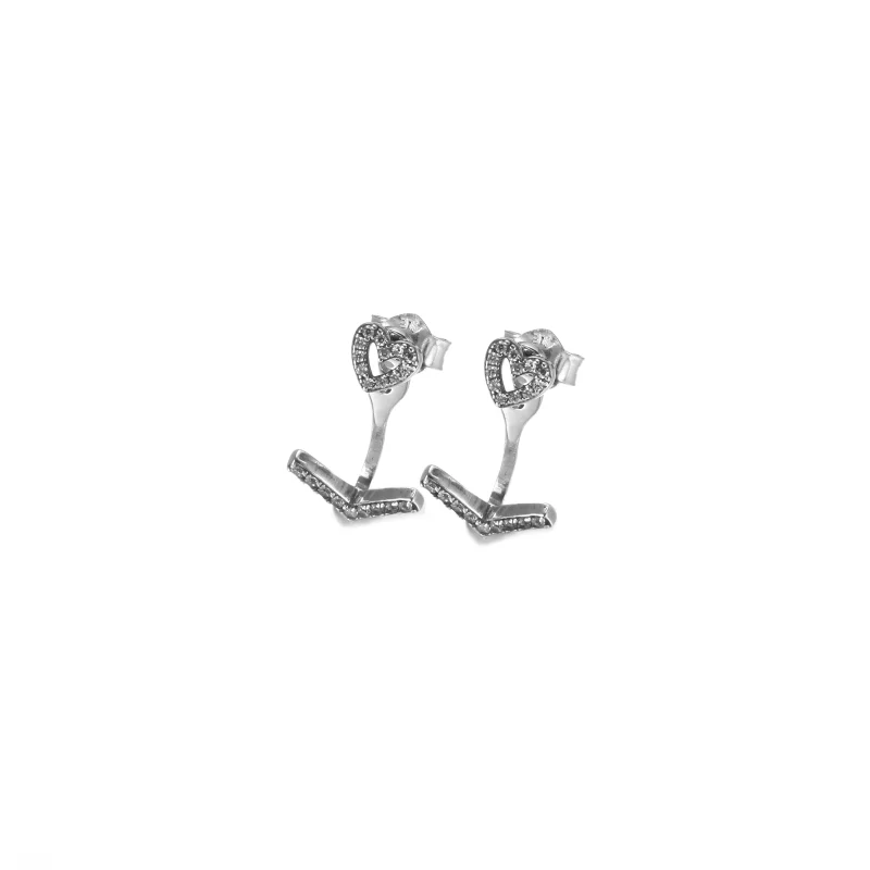 (image pour) Clous d’Oreilles PANDORA Cœur Vœu Scintillant - 299280C01 - Afficher 2