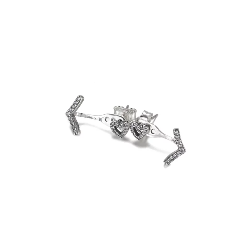(image pour) Clous d’Oreilles PANDORA Cœur Vœu Scintillant - 299280C01 - Afficher 4