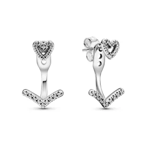 (image pour) Clous d’Oreilles PANDORA Cœur Vœu Scintillant - 299280C01