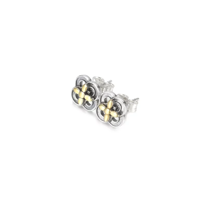 (image pour) Clous d'Oreilles PANDORA Fleur Bicolores - 299349C00 - Afficher 2