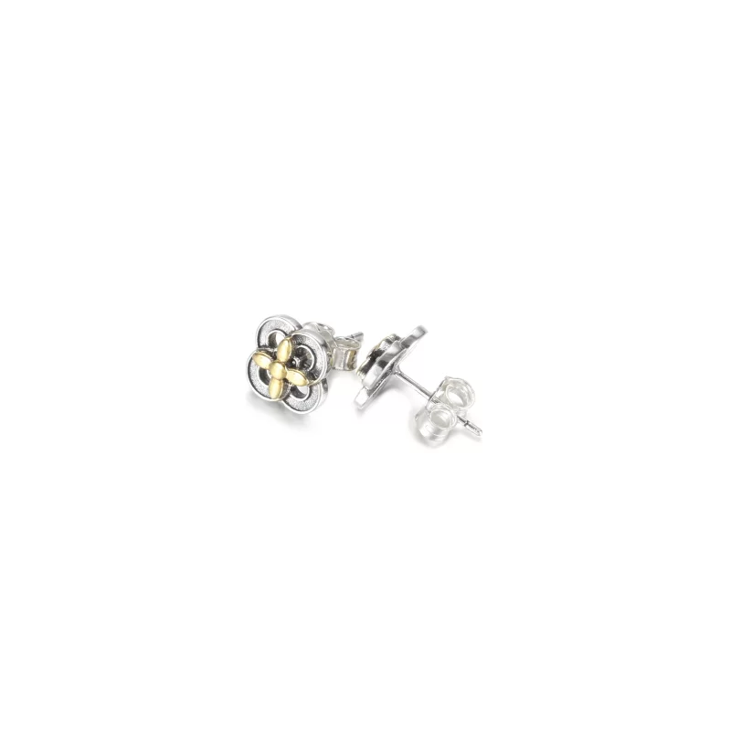(image pour) Clous d'Oreilles PANDORA Fleur Bicolores - 299349C00 - Afficher 4