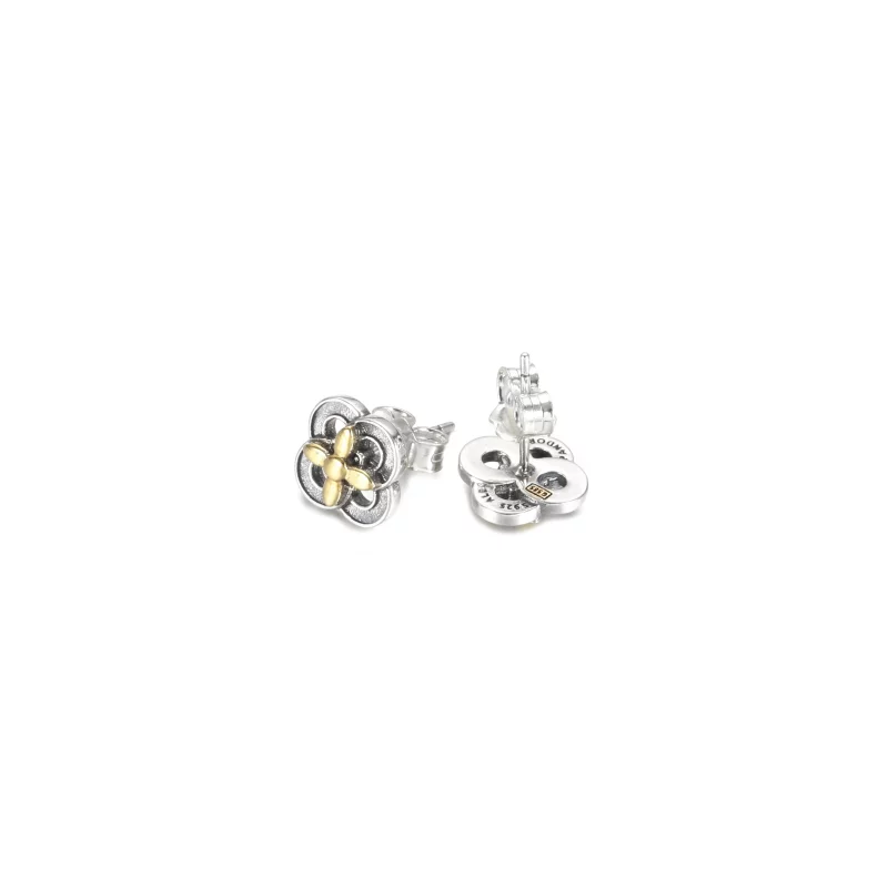 (image pour) Clous d'Oreilles PANDORA Fleur Bicolores - 299349C00 - Afficher 5