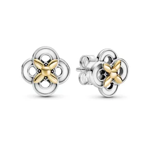Clous d'Oreilles PANDORA Fleur Bicolores - 299349C00 (image pour) Clous d'Oreilles PANDORA Fleur Bicolores - 299349C00