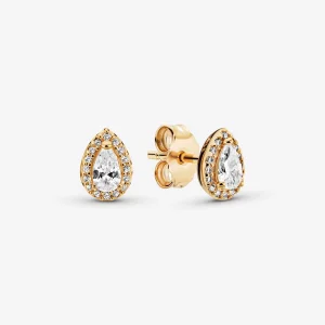 (image pour) Clous Doreilles PANDORA Halo Goutte Scintillants - 268724C01