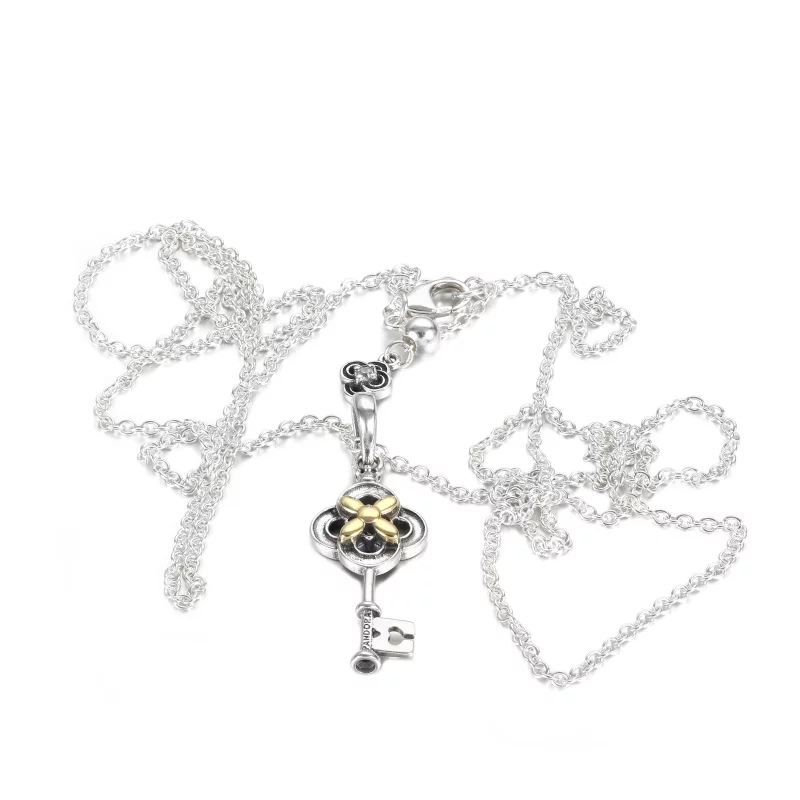 (image pour) Collier PANDORA Clé et Fleur Bicolore - 399339C01 - Afficher 5