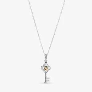 (image pour) Collier PANDORA Clé et Fleur Bicolore - 399339C01