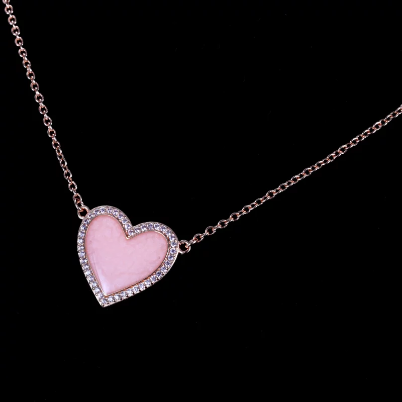(image pour) Collier PANDORA Coeur Tourbillon Rose - 389279C01 - Afficher 6