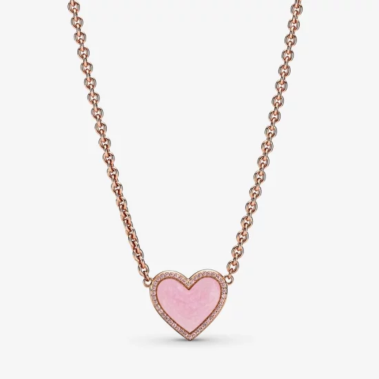 (image pour) Collier PANDORA Coeur Tourbillon Rose - 389279C01