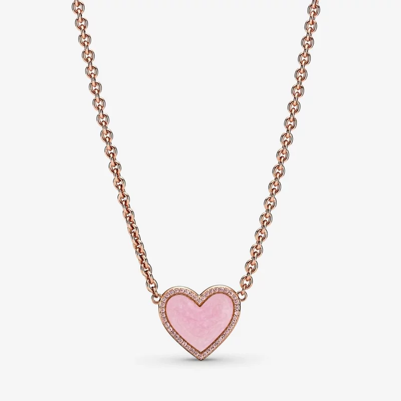 (image pour) Collier PANDORA Coeur Tourbillon Rose - 389279C01