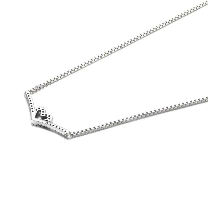 (image pour) Collier PANDORA Cœur Vœu Scintillant - 399273C01 - Afficher 3