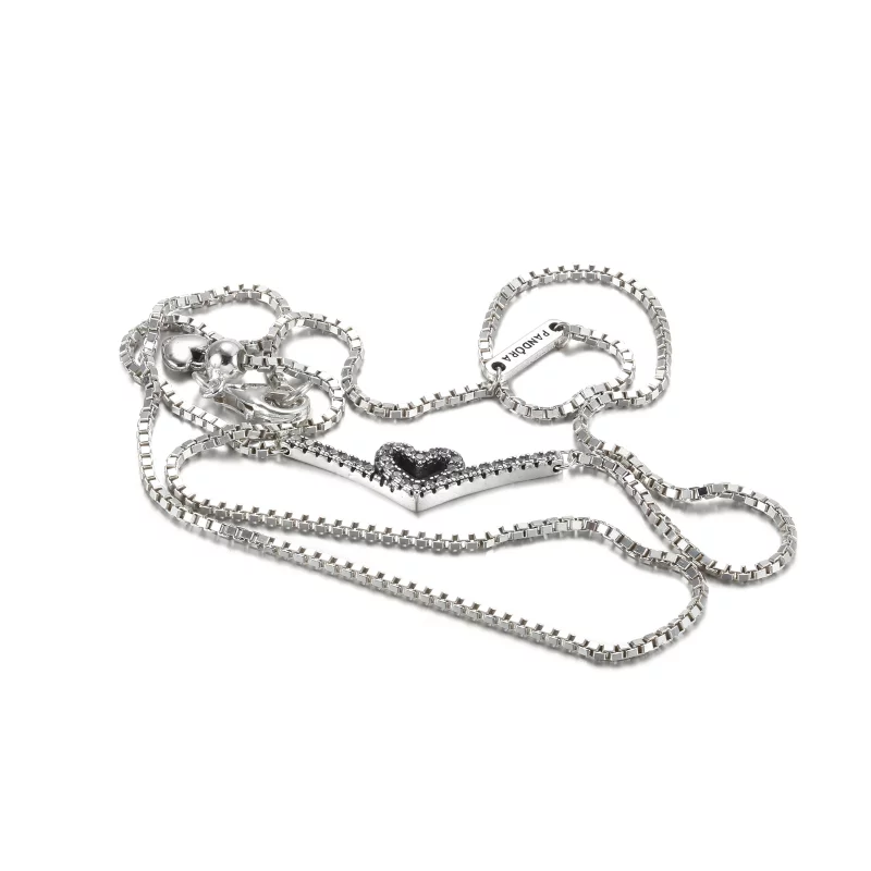 (image pour) Collier PANDORA Cœur Vœu Scintillant - 399273C01 - Afficher 5