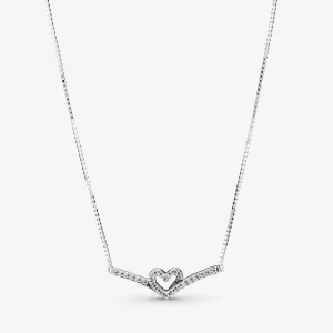(image pour) Collier PANDORA Cœur Vœu Scintillant - 399273C01
