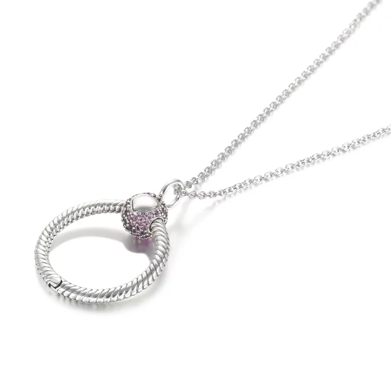(image pour) Petit Pendentif O Pave Rose Pandora Moments - 399097C02 - Afficher 5