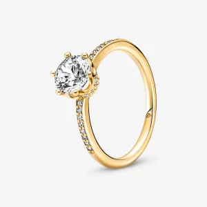 (image pour) Bague solitaire couronne étincelante claire PANDORA - 168289C01