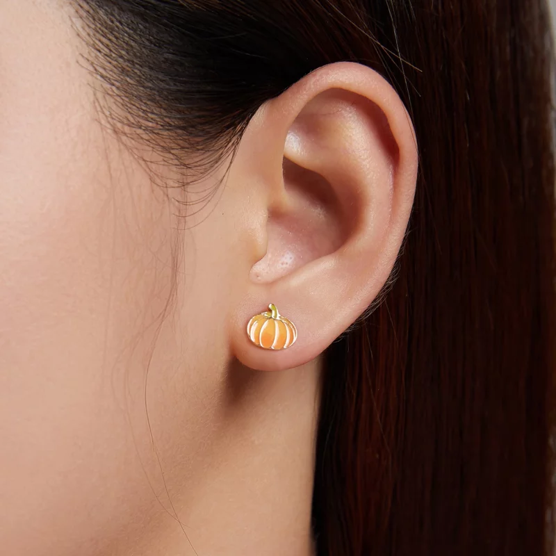 (image pour) Boucles d'oreilles clous en argent style Pandora avec citrouille - SCE1246 - Afficher 3