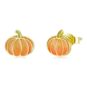 Boucles d'oreilles clous en argent style Pandora avec citrouille - SCE1246 (image pour) Boucles d'oreilles clous en argent style Pandora avec citrouille - SCE1246