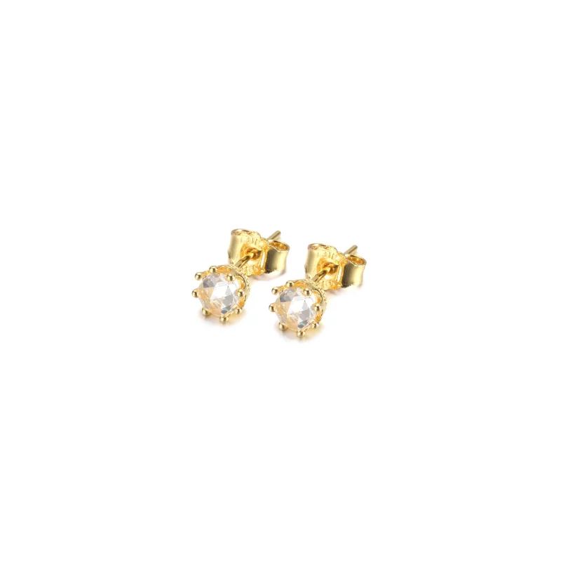 (image pour) Boucles d'oreilles clous PANDORA Clear Sparkling Crown - 268311C01 - Afficher 2