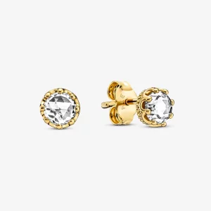 (image pour) Boucles d'oreilles clous PANDORA Clear Sparkling Crown - 268311C01