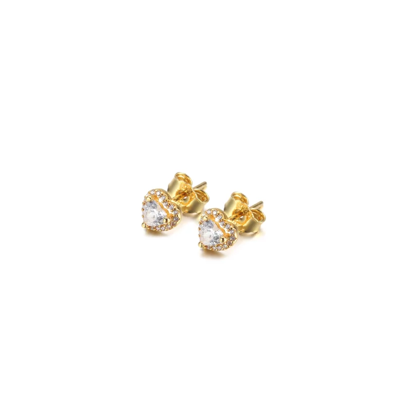 (image pour) Boucles d'oreilles clous PANDORA en forme de cœur surélevé - 259137C01 - Afficher 2