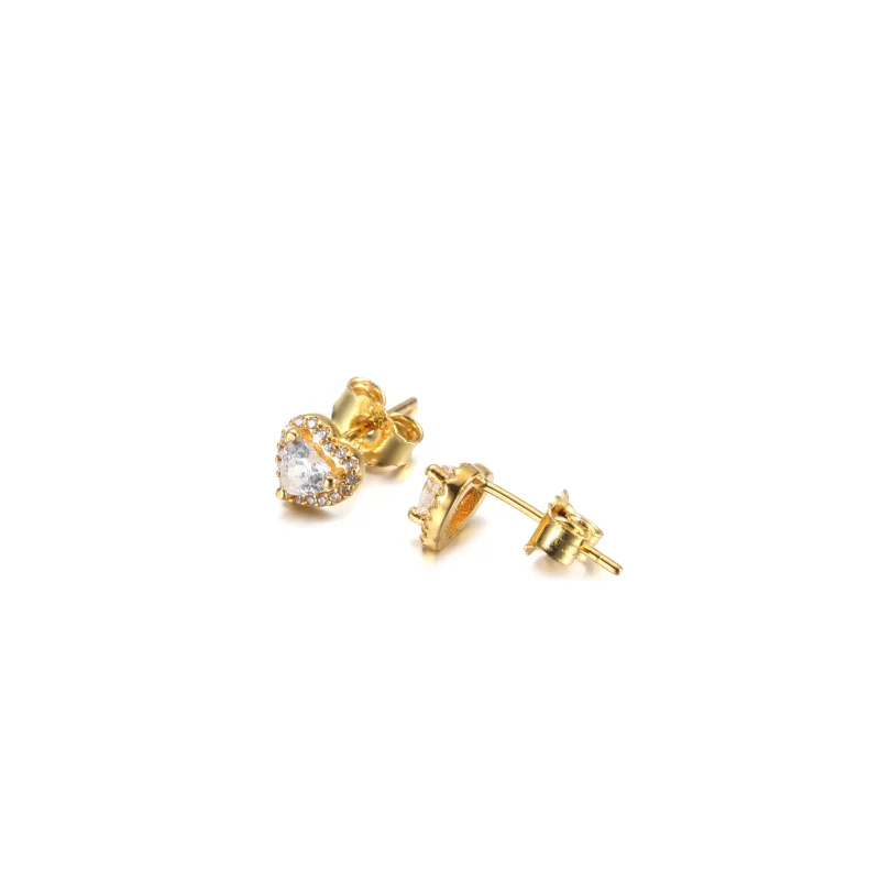 (image pour) Boucles d'oreilles clous PANDORA en forme de cœur surélevé - 259137C01 - Afficher 4
