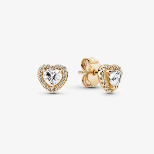 (image pour) Boucles d'oreilles clous PANDORA en forme de cœur surélevé - 259137C01