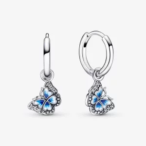 (image pour) Boucles d'oreilles créoles PANDORA Blue Butterfly - 290778C01