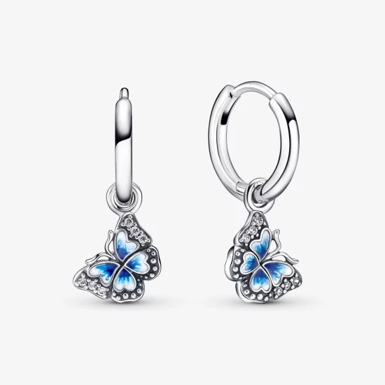 (image pour) Boucles d'oreilles créoles PANDORA Blue Butterfly - 290778C01