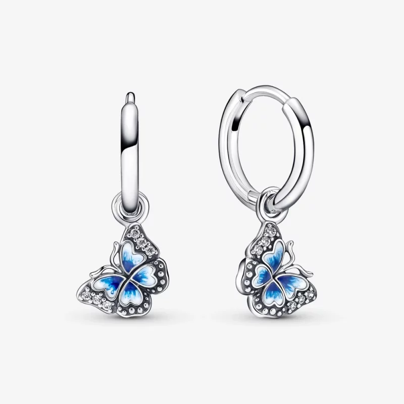 (image pour) Boucles d'oreilles créoles PANDORA Blue Butterfly - 290778C01