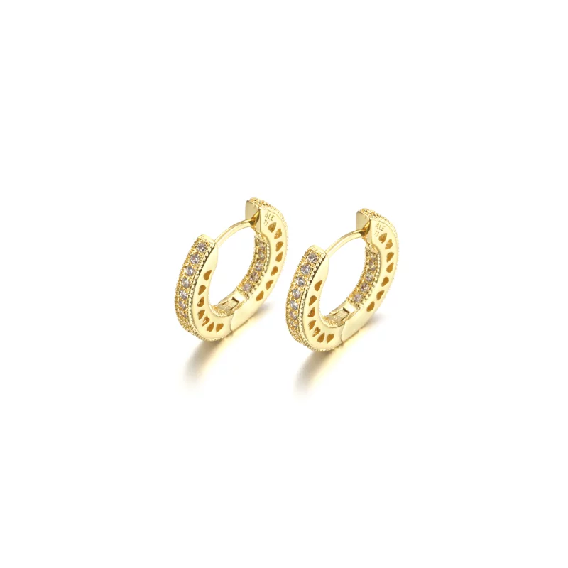 (image pour) BOUCLES D'OREILLES CRÉOLES PANDORA Pavé Cœur - 266317C01 - Afficher 2