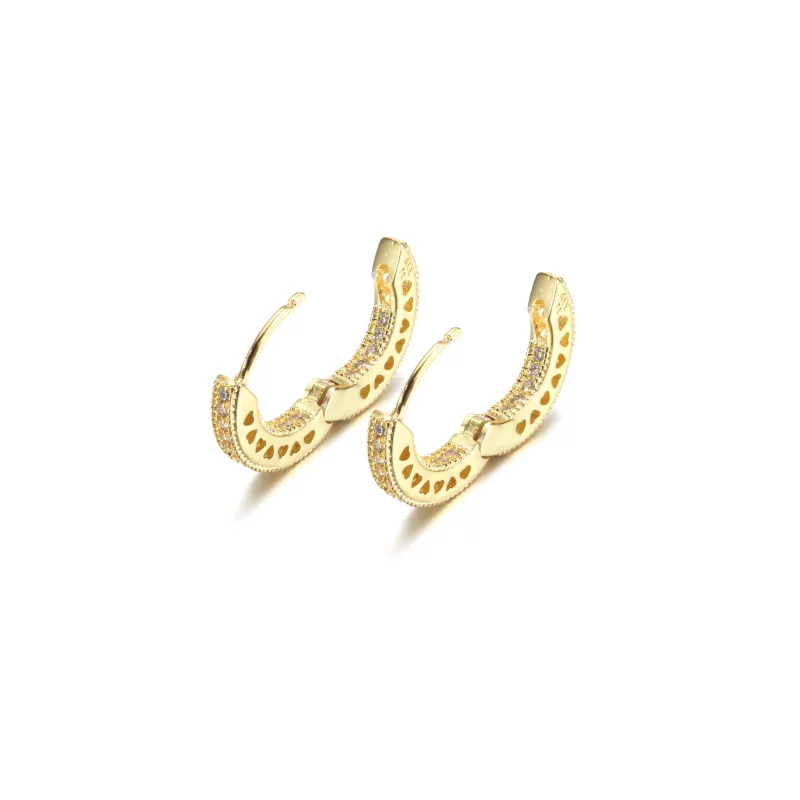 (image pour) BOUCLES D'OREILLES CRÉOLES PANDORA Pavé Cœur - 266317C01 - Afficher 4