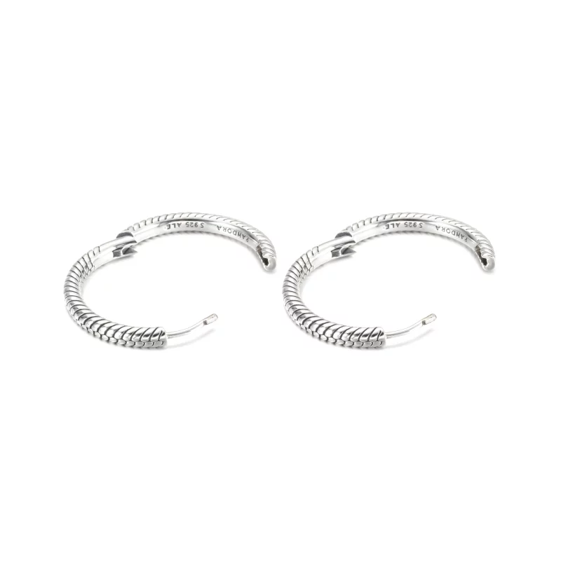 (image pour) Boucles d'oreilles à créoles pour charms Pandora Moments - 299532C00 - Afficher 3